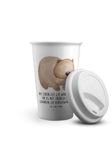 Mr. & Mrs. Panda Kaffeebecher Wombat mit Spruch in Weiß