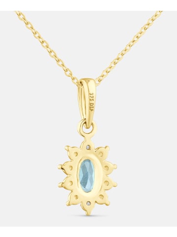 Diamant L'éternel Kette mit Anhänger, mit Blautopas, 375 Gelbgold