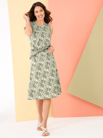 Sieh an! Shirttop in ecru-oliv-bedruckt