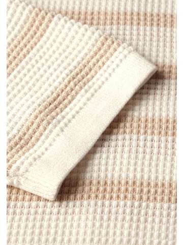 Cecil Gestreifter Strukturpullover in Beige