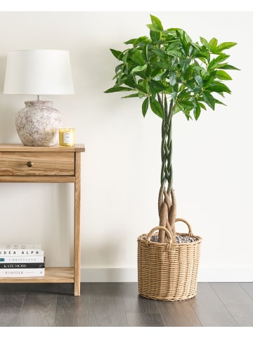 Beliani Kunstpflanze PACHIRA TREE in Grün/Schwarz - (W) 45 x (H) 120 x (L) 45 cm