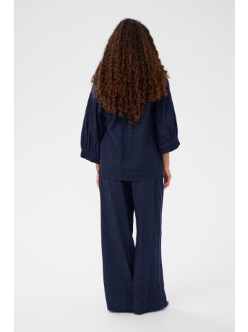 Soaked in Luxury Kurzarm-Bluse SLChaman Lockere Passform in Dark Blue Denim