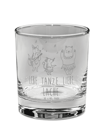 Mr. & Mrs. Panda Whiskey Glas Waldtiere Aloha mit Spruch in Transparent