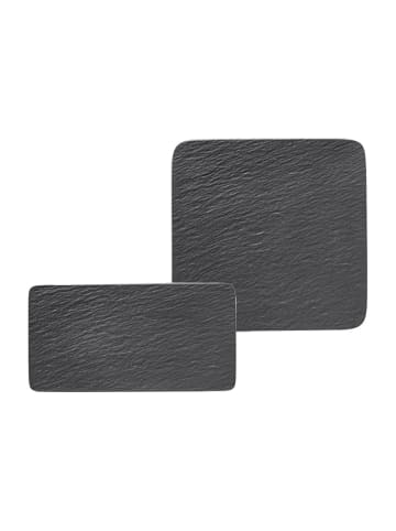 Villeroy & Boch 2er Set Servierplatten Manufacture Rock schwarz in schwarz