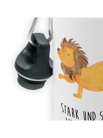 Mr. & Mrs. Panda Trinkflasche Sternzeichen Löwe mit Spruch in Weiß