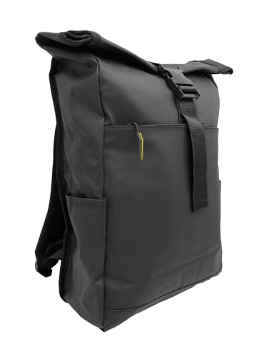 EGOMAXX Toploader Rucksack Rolltop City Backpack in Schwarz-2