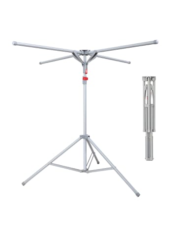 relaxdays Wäscheständer in Grau - (H)100-180 x Ø 125 cm