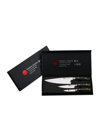 Izumi Ichiago Katahiro Kubota Sense 3 er Kochmesser set, Japanischer VG-10 damast Edelstahl 