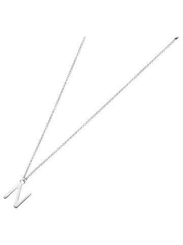 Smart Jewel Collier Mit Buchstabe N in Silber