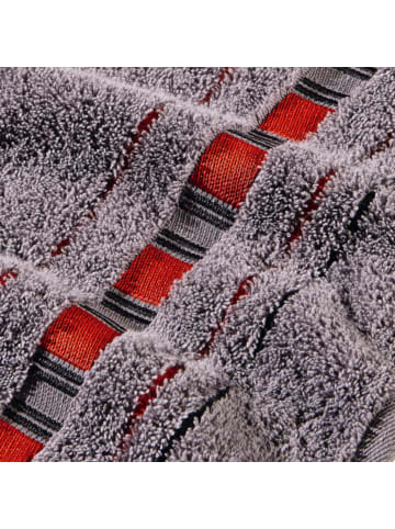 Erwin Müller Frottier Duschtuch Achern in grau/rot