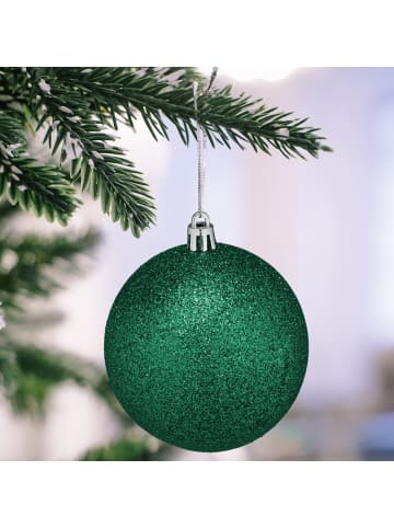 relaxdays 110-tlg. Weihnachtskugeln Set in Dunkelgrün