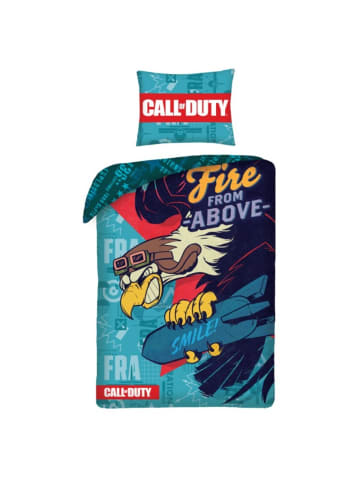 COFI 1453 Call Of Duty Bettwäsche Set aus Baumwolle Bettdeckenbezug 140 × 200 in Blau