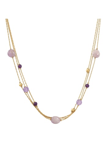 Eastside NY Halskette aus Edelstahl mit Amethyst in gelbgold