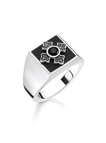 Thomas Sabo Ring Royalty Kreuz in silber, schwarz