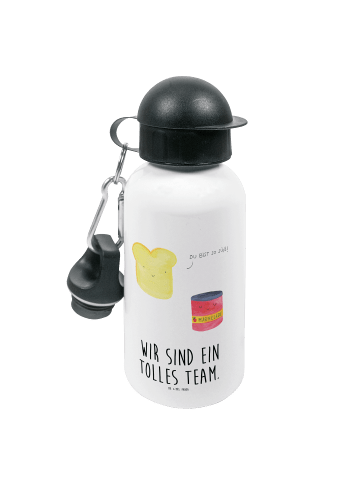 Mr. & Mrs. Panda Kindertrinkflasche Toast Marmelade mit Spruch in Weiß