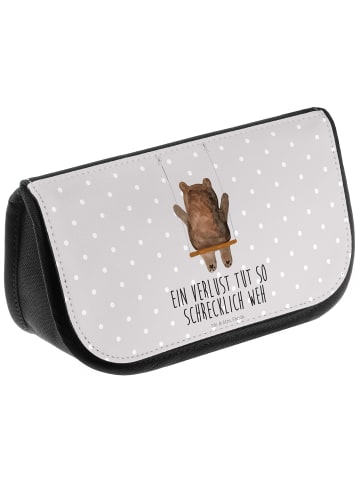 Mr. & Mrs. Panda beauty case Bär Schaukel mit Spruch in Grau Pastell