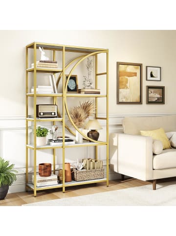 COSTWAY Geometrisches Bücherregal 100x30x177cm in Weiß