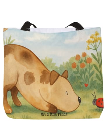 Mr. & Mrs. Panda Tote Bag Hund Marienkäfer Design ohne Spruch in Weiß