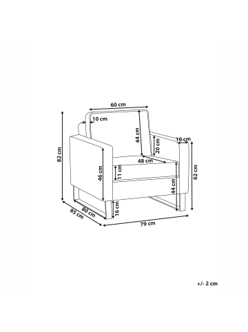 Beliani Sessel VIND in Grau - (W) 79 x (H) 82 x (L) 85 cm