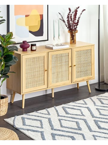 Beliani Shaggy MENDERES in Weiß/Blau - (W) 160 x (H) 4 x (L) 230 cm