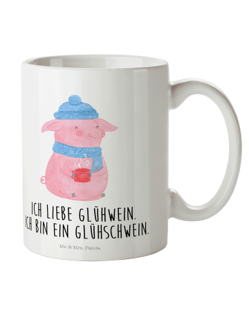 Mr. & Mrs. Panda Kindertasse Schwein Glühwein mit Spruch in Weiß