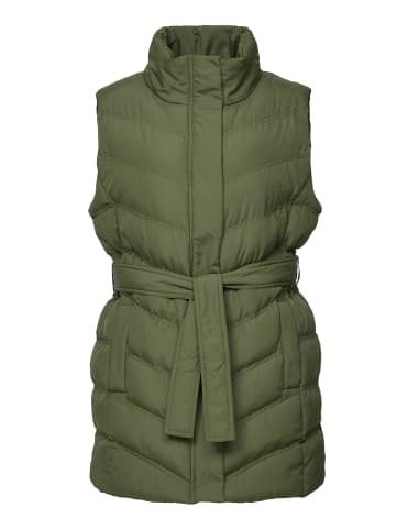 Threadbare Steppweste THB Cruz Quilted Funnel Neck Gillet in Khaki