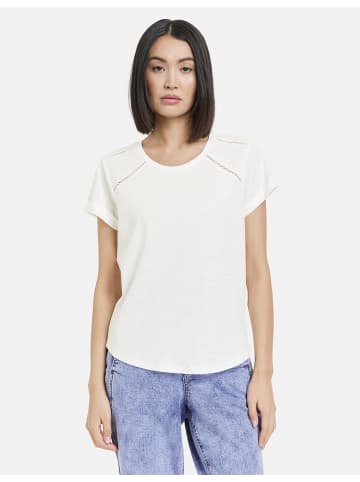 TAIFUN T-Shirt Kurzarm Rundhals in Offwhite