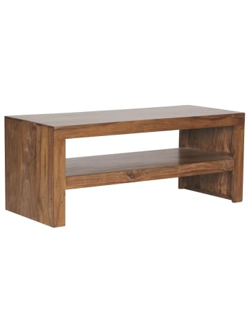 KADIMA DESIGN Sheesham Massiv Couchtisch: Modern, orientalisches Flair, 110x45x45 cm