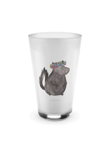 Mr. & Mrs. Panda Blümchentailglas Stinktier  ohne Spruch in Transparent