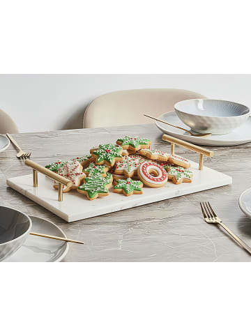 Beliani Serviergeschirr DIMARI in Weiß/Gold - (W) 38 x (H) 6 x (L) 23 cm