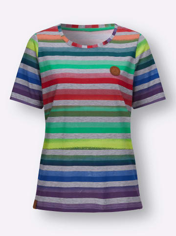 WITT WEIDEN Shirt in grau-grasgrün-meliert