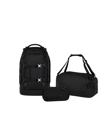 Satch Schulrucksack-Set PACK Nordic Black 3-teilig in Schwarz