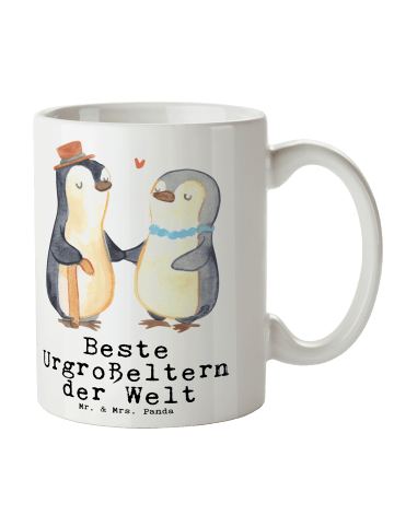Mr. & Mrs. Panda Geschenktasse Pinguin Beste Urgroßeltern der We... in Weiß