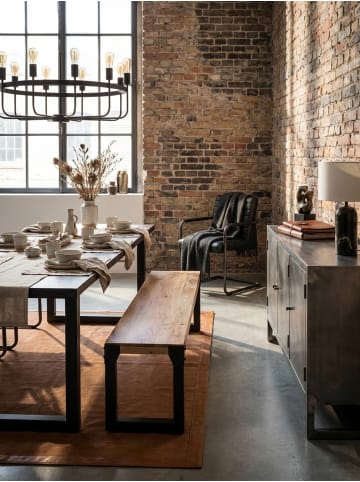 KADIMA DESIGN Esszimmerbank 120x40x45 cm Massivholz Metall Industrial,