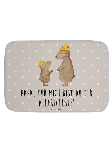 Mr. & Mrs. Panda Badvorleger Bären mit Hut mit Spruch in Grau Pastell