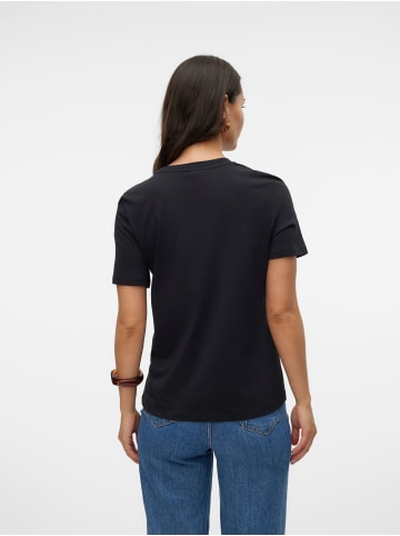 Vero Moda 2er-SET Kurzarm-T-Shirt mit Rundhalsausschnitt in Schwarz