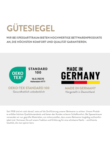 Spessarttraum mittelwarme Ganzjahres-Faserbettdecke "Bronze" in weiß