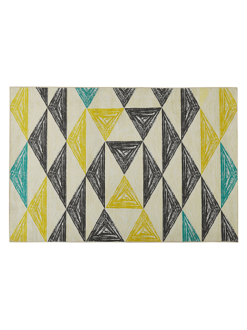 Beliani Kurzflor KALEN in Bunt/Gelb/Grau - (W) 140 x (H) 1 x (L) 200 cm