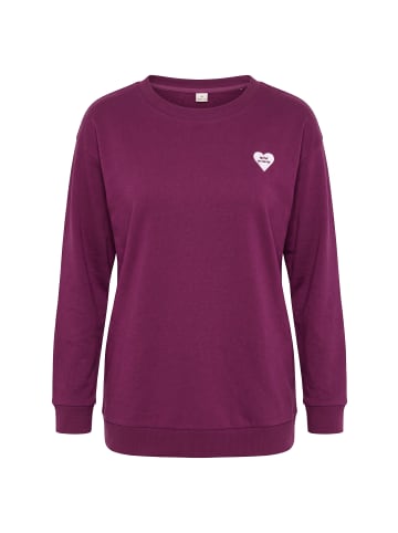 Ulla Popken Sweatshirt in dunkle beere