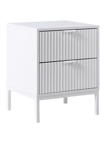 Beliani Nachttisch ADELAIDE in Weiß - (W) 40 x (H) 55 x (L) 45 cm