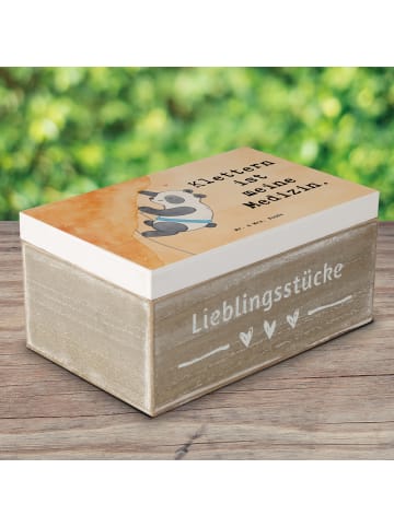 Mr. & Mrs. Panda Truhe Panda Klettern Design mit Spruch in Weiß