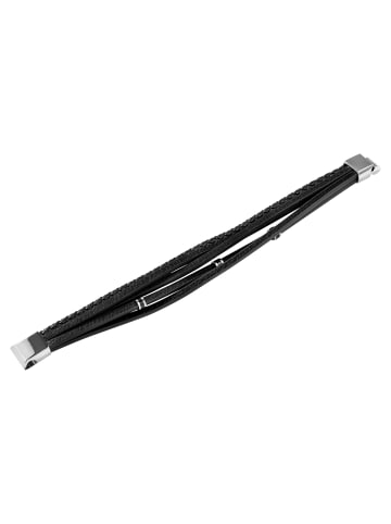 Adeliás Unisex Armband aus Leder 21 cm in schwarz