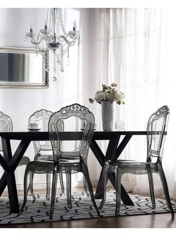 Beliani 2er-Set Bankettstuhl VERMONT in Schwarz/Transparent