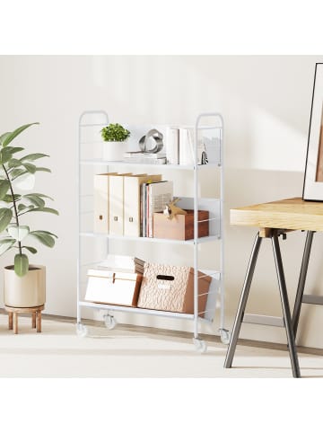HOMCOM Bücherregal in Weiß 69L x 26B x 108H cm