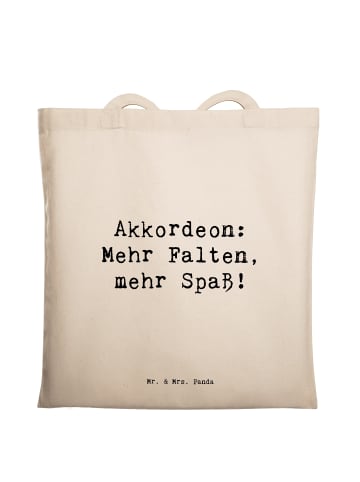 Mr. & Mrs. Panda Tote Bag Spruch Akkordeon Spaß mit Spruch in Creme