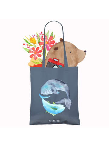 Mr. & Mrs. Panda Jutebeutel Walfisch Thunfisch ohne Spruch in Indigo Blue