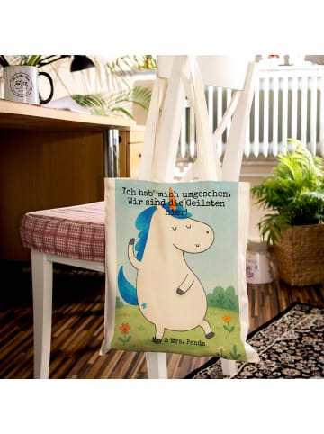 Mr. & Mrs. Panda Tragetasche Einhorn Mann Design mit Spruch in Weiß