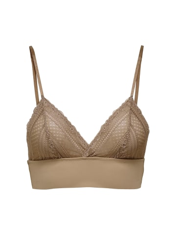 ONLY Spitzen Triangel BH Lace Bralette Bustier ONLLAURA in Braun