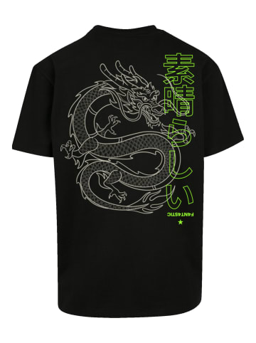 F4NT4STIC T-Shirt Oversized PLUS SIZE Drache Dragon Japan in schwarz