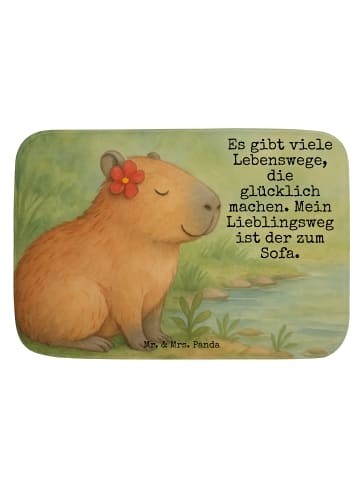 Mr. & Mrs. Panda Badvorleger Capybara Blume Design mit Spruch in Weiß